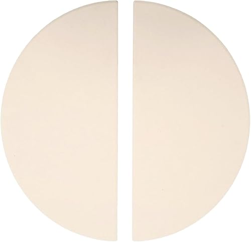 Cmanzhi S0Z198 - Placas deflectoras de calor de cerámica de media luna de 19.8 pulgadas para Kamado Joe Big Joe I, II y III (paquete de 2)