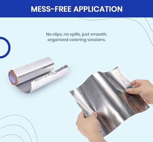Image of Aluminium Foil Paper Wrap for Hair Coloring & Highlighting - Aluminum Foil Wrap for Spa, Salons, Bleach & Dye - Multipurpose Home, Spa & Salon Accessories - Silver Roll (12.5 Cm - 1 Roll)