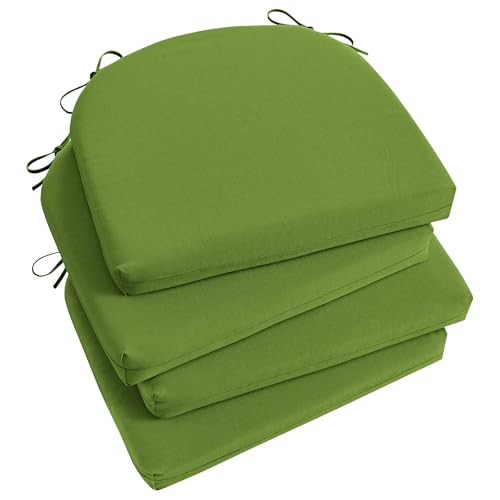 Image of Basic Beyond Outdoor Chair Cushions Set of 4, Outdoor Cushions for Patio Furniture, Water Resistant Patio Chair Cushions with 2 Ties, 17x16x2, Grass Green
