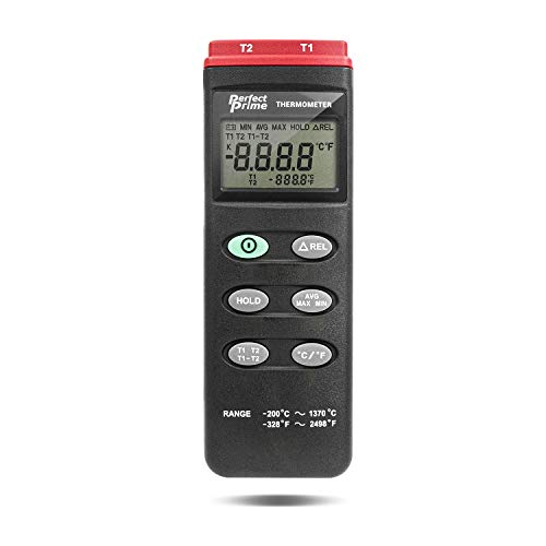 Black Friday Sale 2022 PerfectPrime TC0301, 2-Ch Thermocouple Thermometer K Type, USB output to PC for Datalog and monitoring Black Friday Sale 2022 PerfectPrime TC0301, 2-Ch Thermocouple Thermometer K Type, USB output to PC for Datalog and monitoring