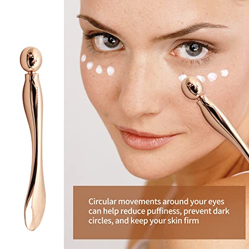 2Pcs Metal Eye Cream Applicator Wand Stick, Massager Skin Care Tools, Face Roller Massager Tool,Eye Massage Wand Stick Girls Women Facial Massager For Reducing Puffiness Wrinkle #TOP4