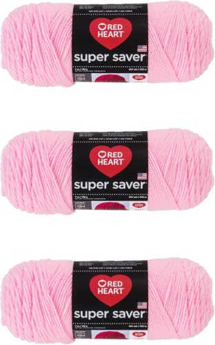 Image of Red Heart Super Saver Petal Pink Yarn of 198g /7oz - Acrylic - 4 Medium (Worsted) - 364 Yards - Knitting /Crochet (Pack of 24)