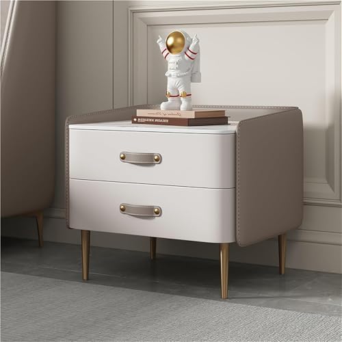 Wood Nightstand with 2 Drawers - Stylish Bedside Table & Storage Cabinet for Bedroom, Sofa Side, or Living Room - Elegant End Table Organizer for Home Decor