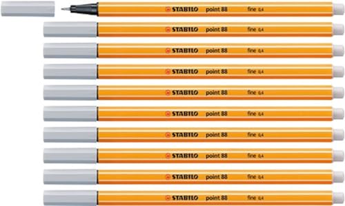 Preisvergleich Produktbild STABILO - Fineliner - point 88 - 10er Pack - hellgrau