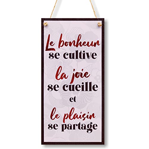CARISPIBET Le bonheur, la joie, le plaisir enseignes décoratives ornaments suspendu décoratives murales 30 x 15 cm