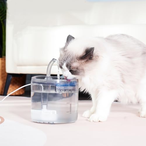 Fuente para gatos silenciosa de 1,5L con diseño transparente para control del agua 3