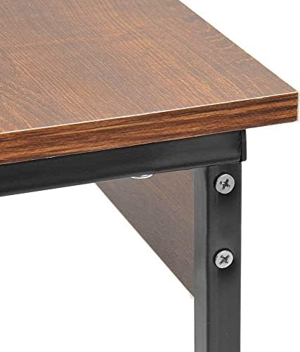 2 Tiers Microwave Oven Rack Kitchen Unit Storage Baker Shelf for Tabletop Countertop, Home Office Desktop Printer Rack Shelf Free Standing Metal Frame with Wood Tabletop