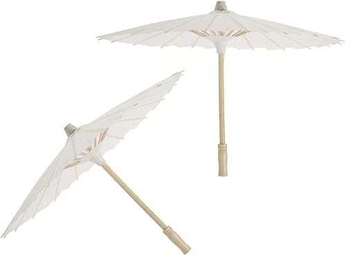 Paraguas de papel blanco 4pcs paraguas chino japonés papel paraguas boda decoración (diámetro 11.8 in)
