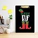 OTVEE Christmas Cutest Elf Clipboard Standard A4 Size Decorative 12.5x9 inch Acrylic Clipboards for Office Writing Drawing