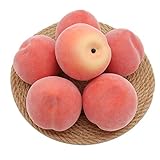 Mefier Home 6pcs Artificial Peaches Fake Peaches Artificial Fruits Vivid Peaches for Home Fruit Shop