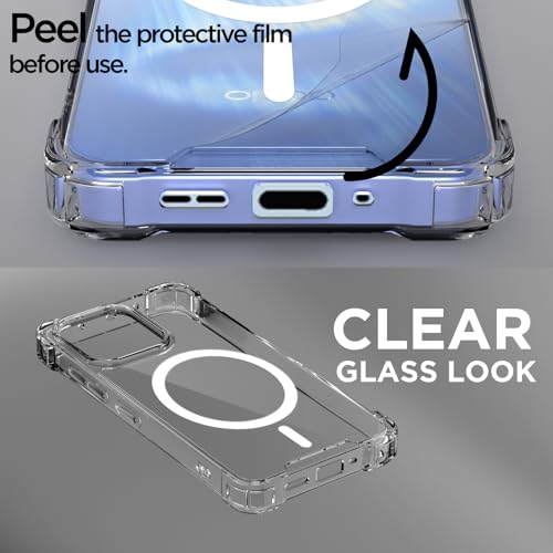 Image of Amazon Basics Back Cover for Oppo Reno 15F 5G / Oppo Reno 15 5G Mag-Safe Shockproof PC + TPU Protective Case Magnetic Support Bumper Case (Transparent Mag-Safe)