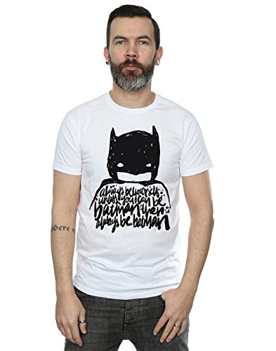 DC Comics Men's Batman Always Be Yourself T-Shirt X-Large White