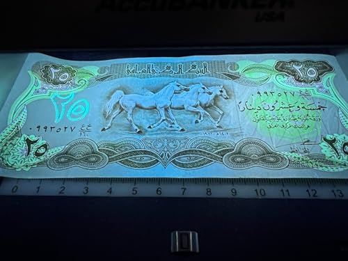 Iraq 25 Dinar 1982 Banknote Currency Money Running Horses Dinars Saddam Hussein