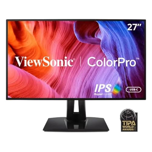 Viewsonic ColorPro VP2768A 68,6 cm (27 Zoll) Fotografen Monitor mit Kalibrierfunktion (WQHD, IPS mit Delta E