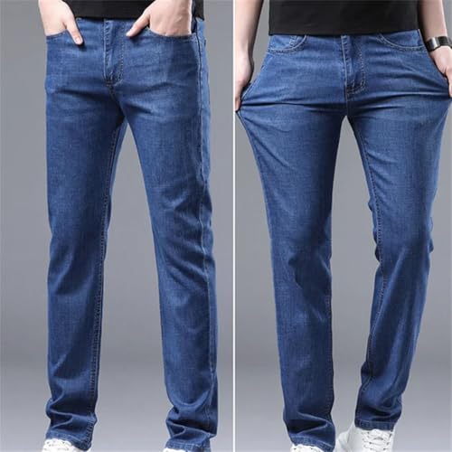Men's Denim Pants Business Style Elastic Regular Fit Straight Leg Business Casual All Season Jeans4