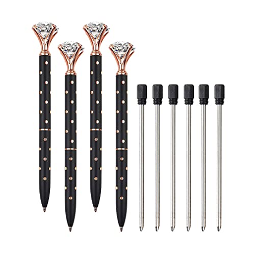 ボールペン ボールペン替芯 10本 可愛い 油性ボールペン 1.0 黒 ラインストーン ジェルボールペン かきやすい ペン 人気 多機能ペン 子供 文房具 学生 お祝い プレゼント 賞品 卒業記念品 入学祝 就職祝 敬老の日 母の日 (ブラック)