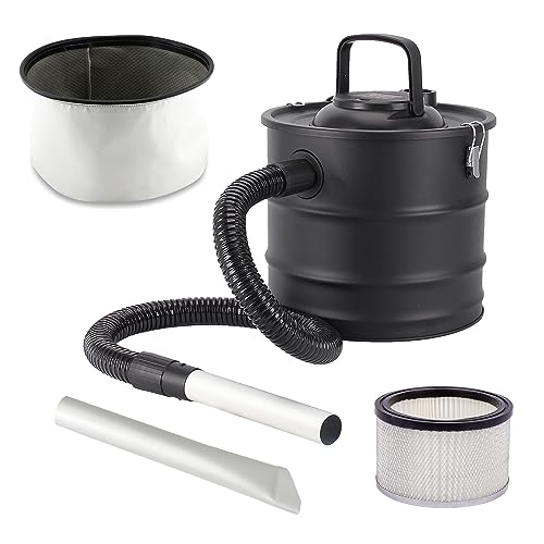 siwitec Aschesauger 1.200 Watt für Kamin mit HEPA-Filter, Ansaugleistung 18 kPA, 20 l Auffangbehälter mit Schnellverschlüssen und feuerfesten Aluminiumaufsätzen, Kaminstaubsauger