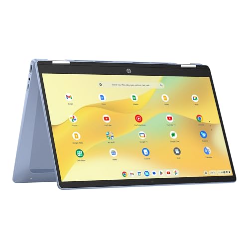 Image of HP Chromebook x360 14 inch FHD IPS Touch 2-in-1 Laptop | Intel Processor N100 | Intel UHD Graphics | Bluetooth |Sky Blue| 4GB RAM | 64GB SSD | Chrome OS | Bundle with Black Bag