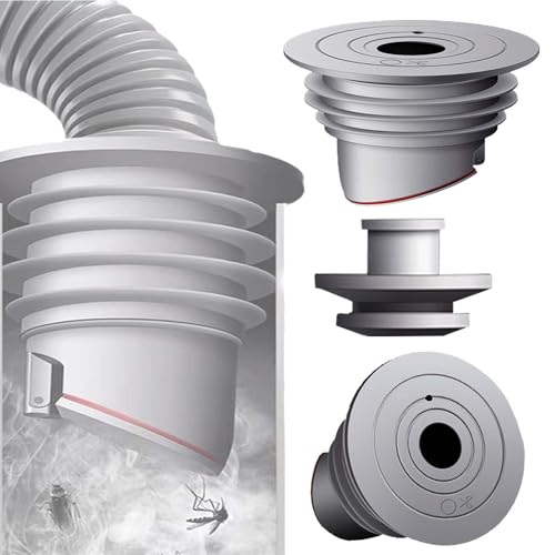 60-65mm Gris Sello de Tubería de Drenaje de Lavadora WISIRENT, Tapón de Sellado de Alcantarillado Anillo de Sellado Tubería Drenaje, Desodorante Sellador de Tuberías de Desagüe de Silicona