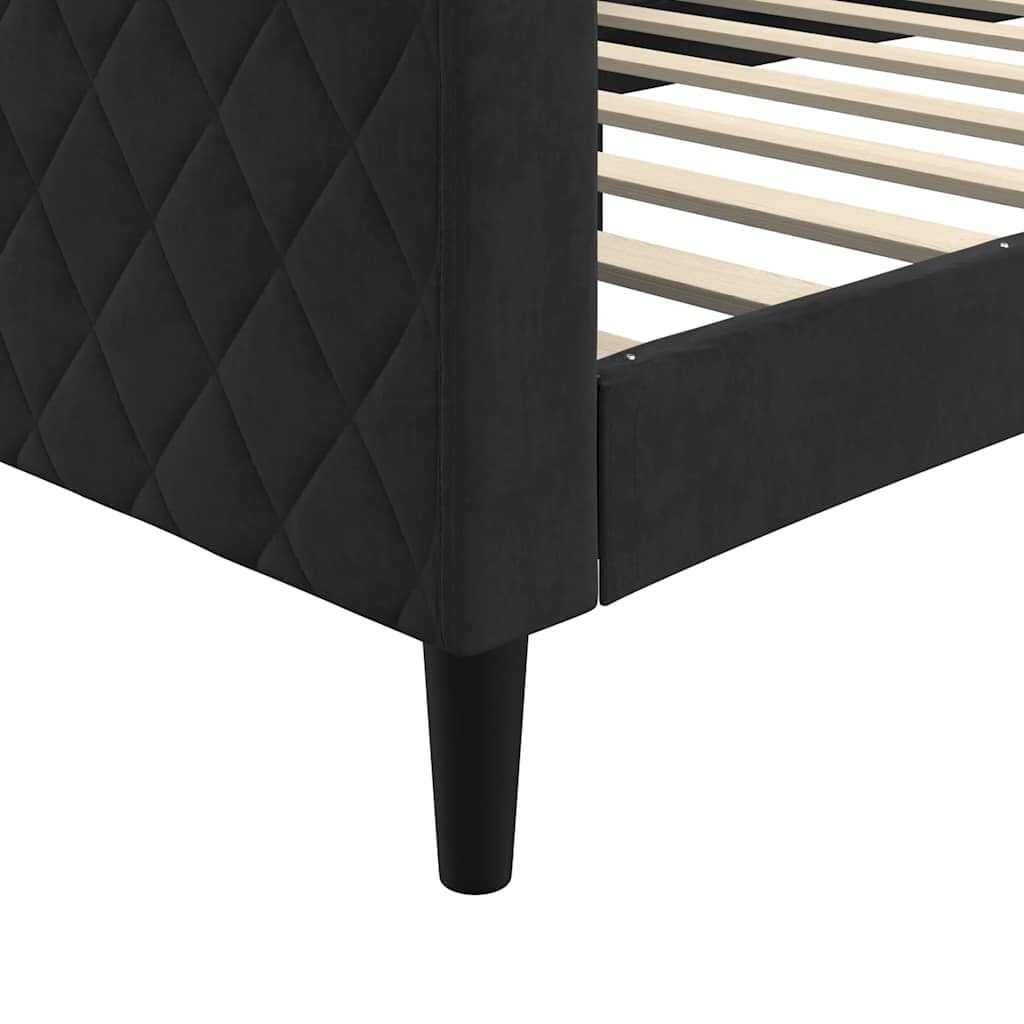 vidaXL Lit de Repos sans Matelas Noir 90x190 cm Velours