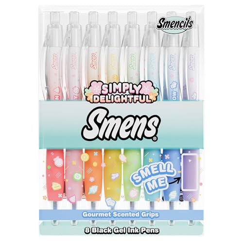 Bolígrafos de tinta negra olor a gel gourmet, pack de 8