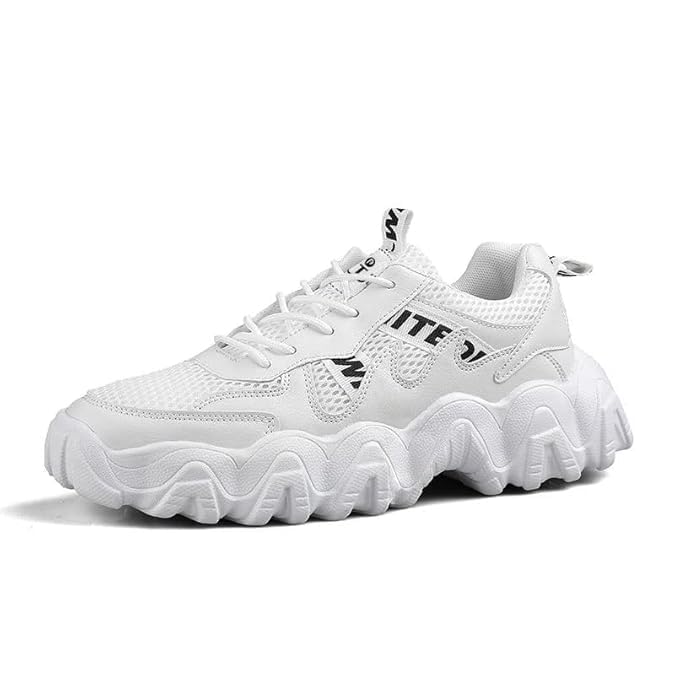 Running Sports Shoes for Men, Comfortable Gym Sneakers, Lightweight Athletic Running Shoes, Workout Walking Shoes (White, UK Footwear Size System, Adult, Men, Numeric, Medium, 7) (B0DGQNCWM5) Amazon Price History, Amazon Price Tracker