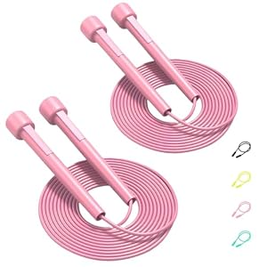 2PCS Skipping rope for Home Exercise & Body Fitness, Speed Jump Rope Gym Workouts Outdoor Training, Anti-Slip Exercises Speed Fitness Skipping Rope for kids, Women & Men(Adjustable 2.8M Long)
