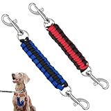 2 Stück Hundehalsband Geflochten Clips, Metall Doppelseitiger Verschluss, Anti-Zug-Halsband, Leicht und Robust, Handgefertigtes Sicherungsband für Welpen Kleine Mittel Große Hunde