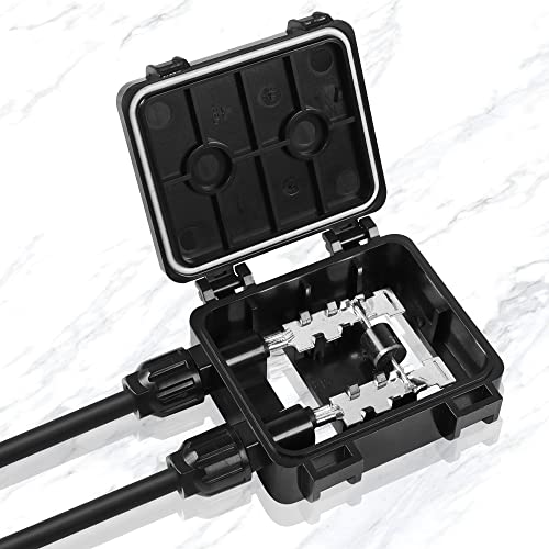 PNGKNYOCN Solar Junction Box PV Connector，IP67 Waterproof Solar Junction Box with 11AWG 50cm Solar Cable Connector for 250w to 300w 20A Solar Panel - Thumbnail 2
