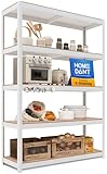 HOMEDANT House 48.1' W 5 Tier Heavy Duty Garage Shelving Adjustable Metal Rack Storage Shelves Standing Shelf Unit Organizers Industrial Warehouse Basement White 1Pack