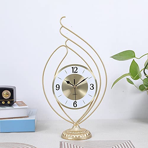 Reloj de escritorio sala de estar creativo de metal dorado forjado 4