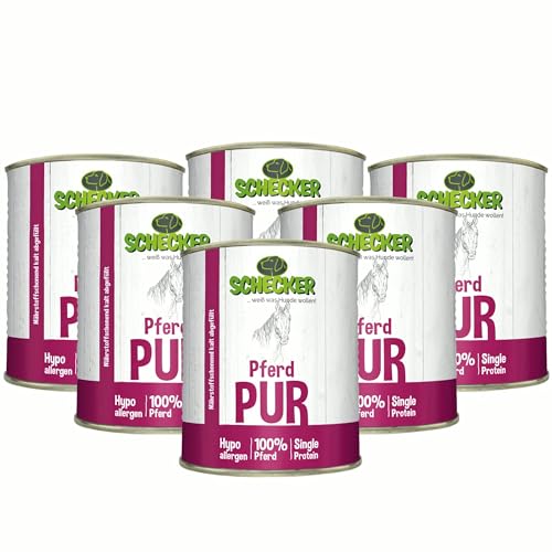 100% Pferd pur 6x820g Pferdefleisch und wertvollen Innereien, wie Leber, Lunge, Magen etc in Dosen Nassfutter für den Hund nur 4,7 % Fett Dieses Hundefutter ist ohne jegliche Chemie Ideal zum Barfen