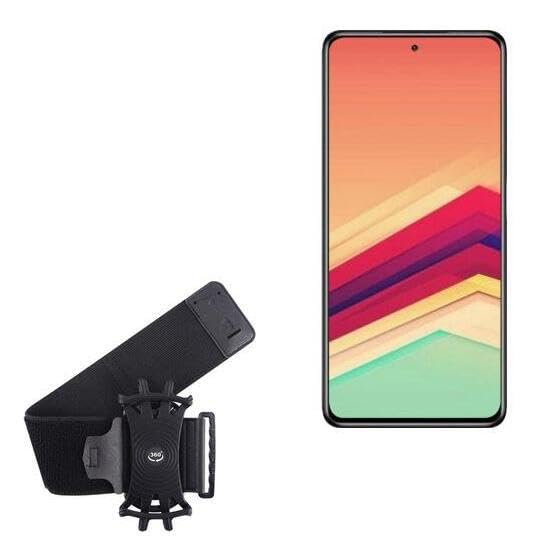 BoxWave Holster Compatible with Tecno Camon 30 Premier - ActiveStretch Sport Armband, Adjustable Armband for Workout and Running - Jet Black