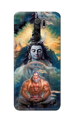 Image of PRINTFIDAA Printed Hard Back Cover Case for Mi Redmi 9 Prime | Mi Poco M2 | Mi Poco M2 Reloaded Back Cover (Lord Shiva and Hanuma) -112