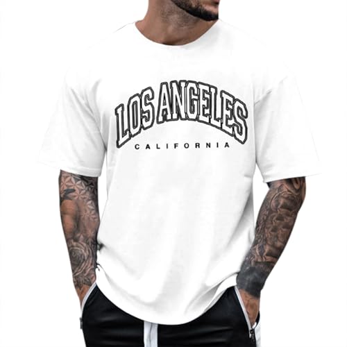 Camiseta Verano Hombre, Camiseta De Verano para Hombre con Estampado De áRbol PequeñO Blusa De Manga Corta con Cuello Redondo
