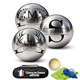 Custamix Boule de Pétanque Personnalisée 720g Triplette avec Cochonnet,...