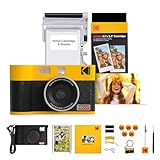 KODAK Mini Shot 2 Era 2x3” Instant Digital Camera & Photo Printer, 38 Sheets Gift Bundle, 2-in-1 Portable Print Camera, Bluetooth Smartphone Printer for iOS & Android, 4PASS Dye Sublimation, Yellow