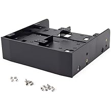 Hard Drive Mounting Bracket, 2.5 3.5 Inch HDD SSD to 5.25 Inch Floppy Drive Bay Adapter for Desktop PC, Black