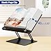 BESIGN BS01 Book Stand for Reading, Adjustable Book Holder, Ergonomic Laptop Stand with Elastic Page Clips for Music Scores, Recipe, Tablet, Laptop (Black)