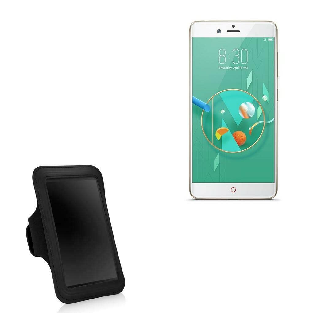 BoxWave Case Compatible with Archos Diamond Alpha+ - Sports Armband, Adjustable Armband for Workout and Running for Archos Diamond Alpha+ - Jet Black