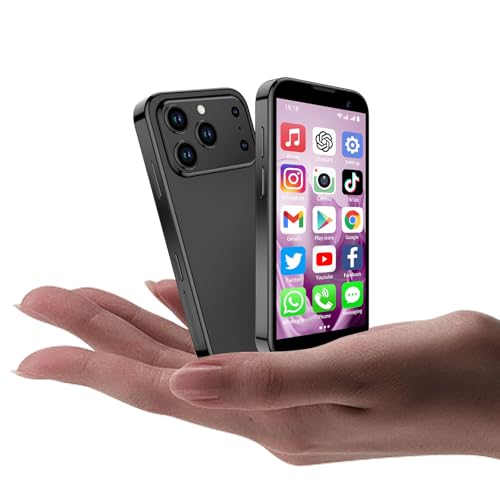 CoolBuBu Mini Phone Mini Smartphone with 3.0 HD Touch Screen Worlds Smallest Unlocked Android Compact Mobile Phone for Kids Cell Phone App Download WiFi GPS Face lD 2GB+16GB (Black)