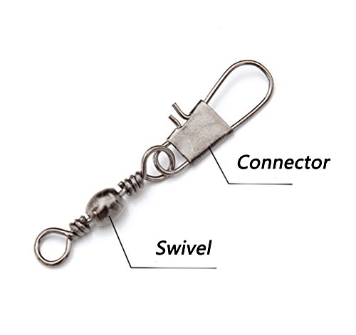 Ewanda store 100 pcs Barrel Swivel Bearing with Safty Snap Connector Solid Rings Pin Fishing Connectors,Style A,Size:#16,Length:2.0cm