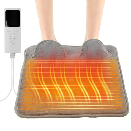 Calentador de pies, manta eléctrica, saco eléctrico con 9 niveles de temperatura y 4 temporizadores, protección contra sobrecalentamiento con apagado automático, lavable a máquina para pies, espalda y
