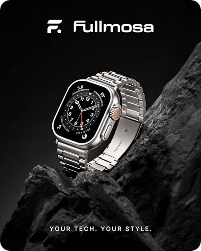 Fullmosa Metallarmband Kompatibel mit Apple Watch Armband Ultra 49mm, Metall Ersatzarmband f&uuml;r iwatch Ultra 3 2 1 49mm, Sternenlicht