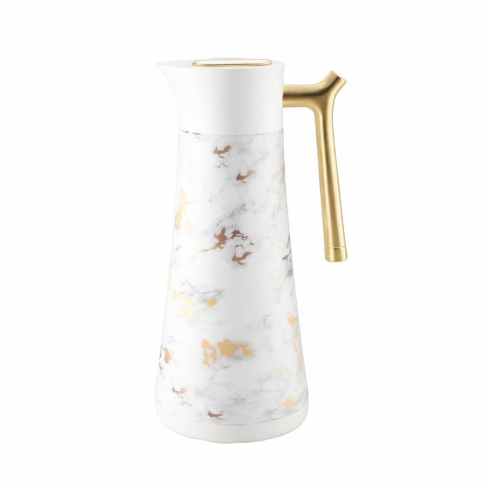 Cafetière isotherme marbre anse dorée 1L bouteille thermo design pour table