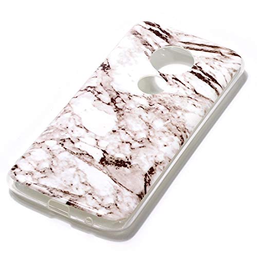 Coque Motorola E5 Plus marbre blanc housse protection silicone souple - 3