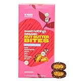 Sweet Nothings, Apple Cinnamon, USDA Organic Nut Butter Bites Protein Bar, Nut & Date Snack, Filled with Peanut Butter, 12-2 Bite Value Packs - No Added Sugar, Plant Based, Vegan, Only 7 Ingredients