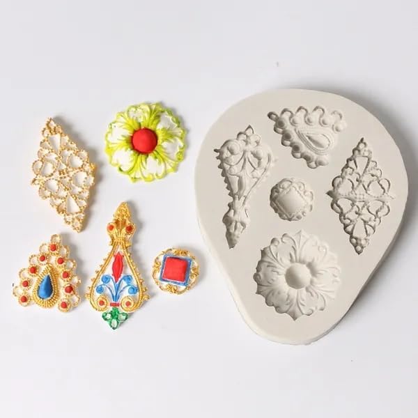 Miniatura 8 de Anyana Moldes para hornear de diamante, mini broche de joyería, moldes de silicona para fondant, cabujón, herramientas de decoración de pasteles,