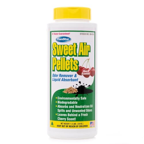 ComStar Sweet Air Pellets, 1.5 lb Odor Eliminator & Absorbent, Cherry Scented, Long-Lasting Neutralizer for Home & Industrial Use, Eliminates Oil, Fuel, Smoke, Pet Odors, (60-619)