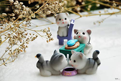Neko 9Pcs Miniature Garden Cats With Accessories - Micro Kitten Landscape Ornament Decorations – Cute Lucky Cat Diy Figures For Crafts, Home Decor And Cake Topper (Gray) #TOP4